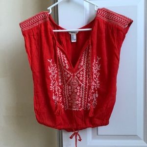 Forever 21 crop embroidery top